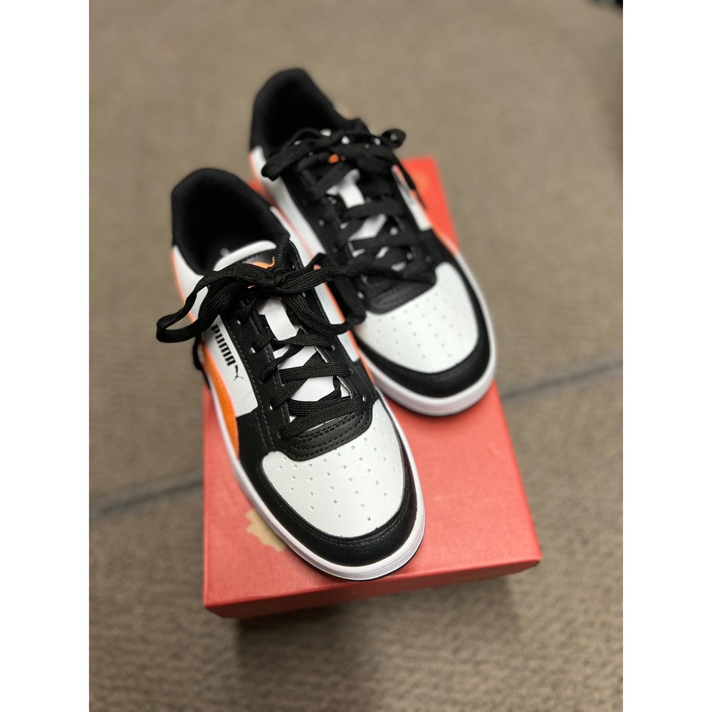 Puma Caven 2.0 Jr Kids Sneakers White Black Rickie Orange 393837 40 Size 4